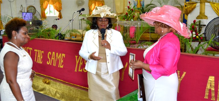 Mount Zion's Missions Inc Barbados Foursquare Church honoured Faith Marshall-Harris for secured a seat on the Committee on the Rights of the Child at UN
