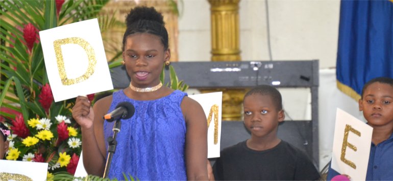 Governor General of Barbados Madame Justice Dame Sandra Prunella Mason visits Mount Zions Mission childrens honour her