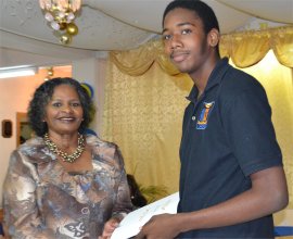 Madame Justice Dame Sandra Prunella Mason QC new Governor General of Barbados presenting awards at the Ruth and Esther dinner 2017