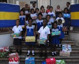 Primary Schools packing the Love Gifts for Dominica