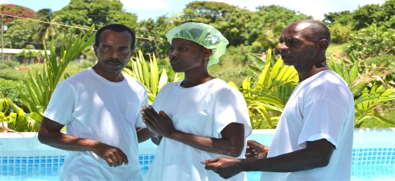 Baptism at Mount Zion's Missions Inc Barbados Foursquare Church