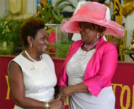 Faith Marshall-Harris was honoured at Mount Zion's Mission Foursquare Barbados Church