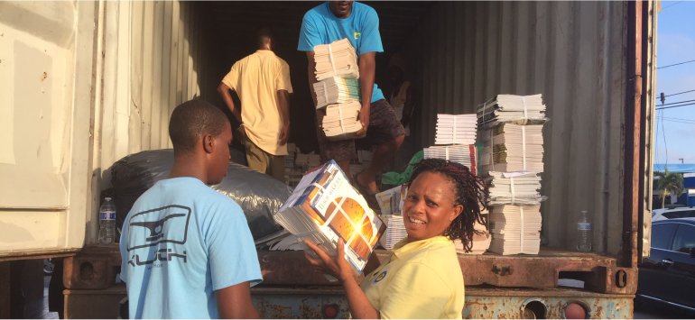 United Caribbean Trust sponsors container of hurricane relief supplies for churches in Grand Bahamas and Nassau