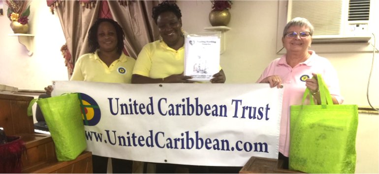 United Caribbean Trust distributing Healing Hurting Hearts children's Post Traumatic Stress Curriculum in Bahamas