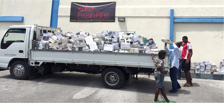 Love Packages shipped container to Barbados for the churches of Bahamas donated by Eagles Nest Ministries following Dorians devestation