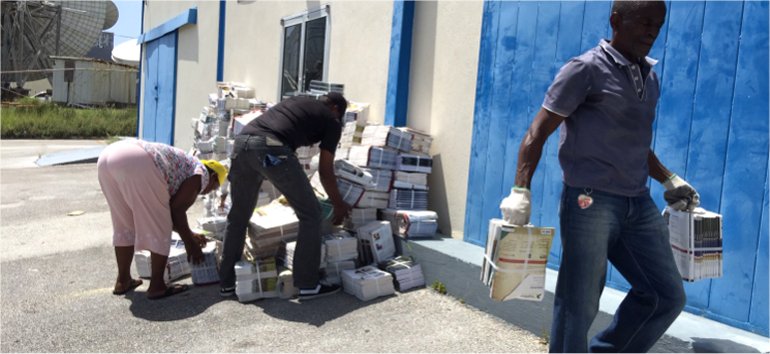 Love Packages shipped container to Barbados for the churches of Bahamas donated by Eagles Nest Ministries following Dorians devestation