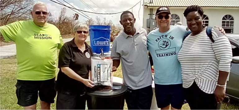 United Caribbean Trust distributing Sawyer PointOne Community Filtration Systems to Bahamas following hurricane Dorian