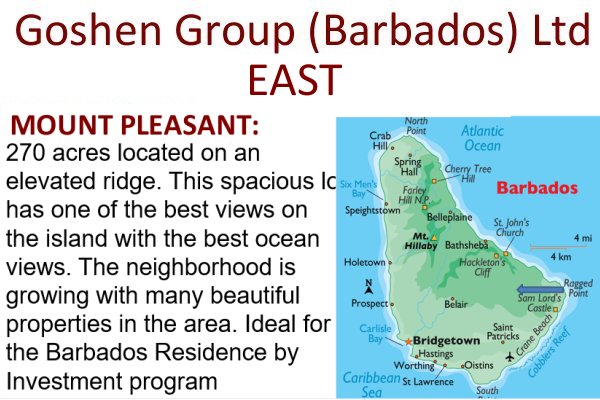 Goshen Group a new Caribbean Development including Residency by Investment sales in Barbados east coast development