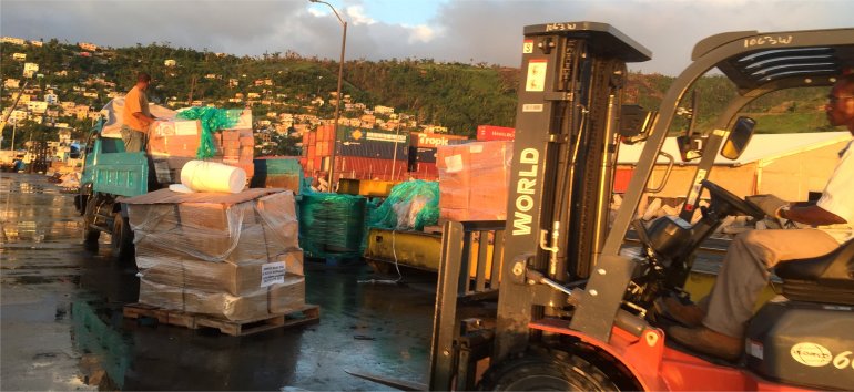 Love Packages shipped for the churches of Dominica donated by Eagles Nest Ministries following Maria devestation