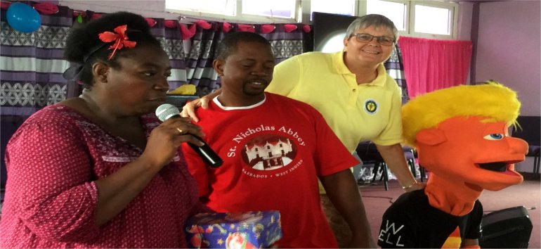 Jenny Tryhane founder of United Caribbean Trust partnering with The Living Room distributing Sawyer PointOne Water Filtration Systems in Dominica following hurricane Maria