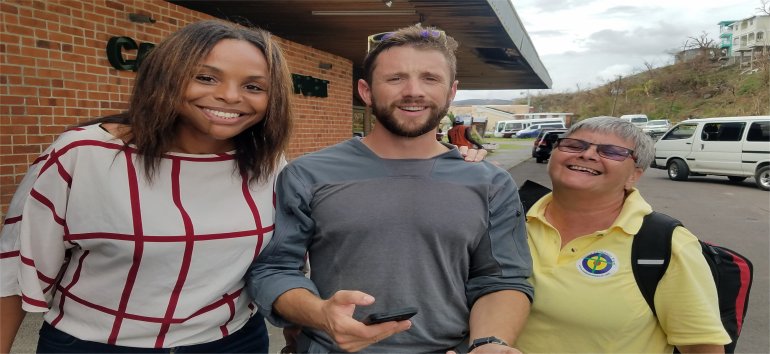 Rescue Global working with the United Caribbean Trust partnering with The Living Room to get Medical supplies and Sawyer PointOne Water Filtration Systems in Dominica following hurricane Maria