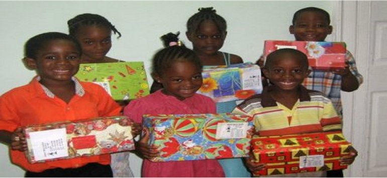 Love Gifts for the children of Dominica packed by Barbadian children 