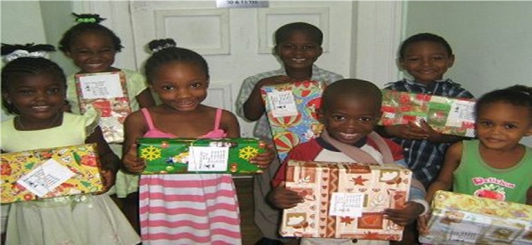 Love Gifts for the children of Dominica packed by Barbadian children 